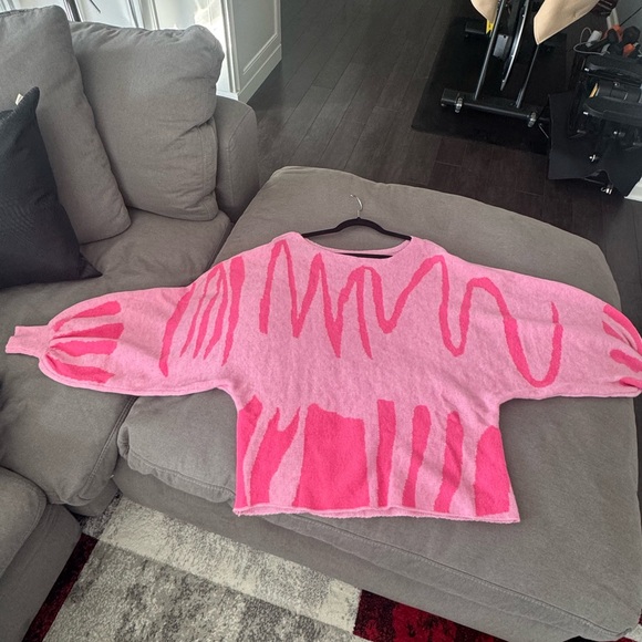 Pink Off-Shoulder Sweater - Picture 4 of 6